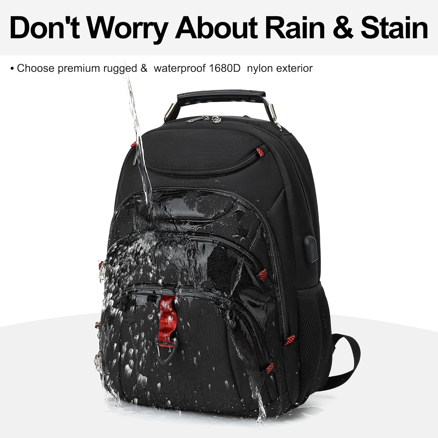 Boavan Laptop Backpack for men, 15.6 inch Laptop Bag with USB Port, Waterproof Travel Work Backpack Purse, Anti-Theft Teacher Nurse Doctor Casual Bookbags Office Business backpack,Black - Image 6