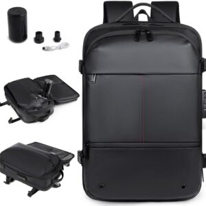 Business Travel Backpack, Anti-Theft Laptop Bag, Water Resistant, Large Capacity,Vacuum compressible (Black)