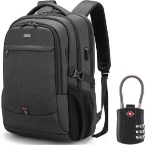 DUSLANG 17 Inch Laptop Backpack for Men\/Women Black i##e##s: for Travel ^^ Water Resistant ^^ College Backpack ^^ Laptop Bag ^^ with USB Charging Port ^^ and TSA lock :i##e##s