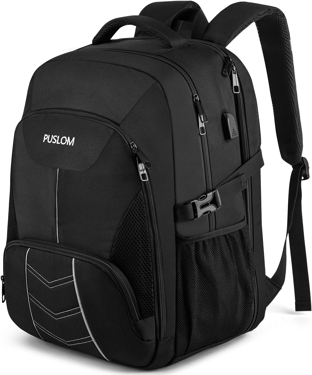 Extra Large Travel Laptop Backpack for Men, 55L Black Backpack i##e##s: 18.4Inch ^^ USB Charging Port ^^ Business ^^ Flight Approved ^^ Carry On Backpack ^^ TSA ^^ Big Capacity ^^ Heavy Duty ^^ Computer Bag ^^ College Bookbag :i##e##s