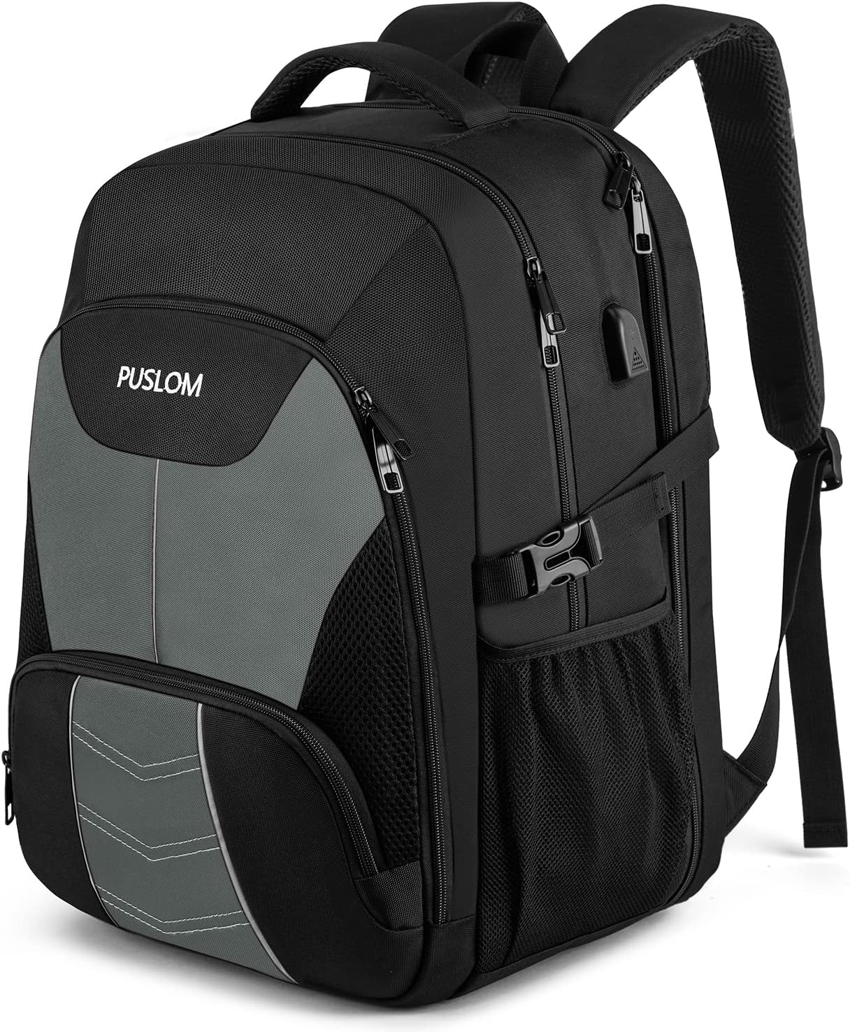 Extra Large Travel Laptop Backpack for Men, 55L Black Backpack i##e##s: 18.4Inch ^^ USB Charging Port ^^ Business ^^ Flight Approved ^^ Carry On Backpack ^^ TSA ^^ Big Capacity ^^ Heavy Duty ^^ Computer Bag ^^ College Bookbag :i##e##s - Image 9