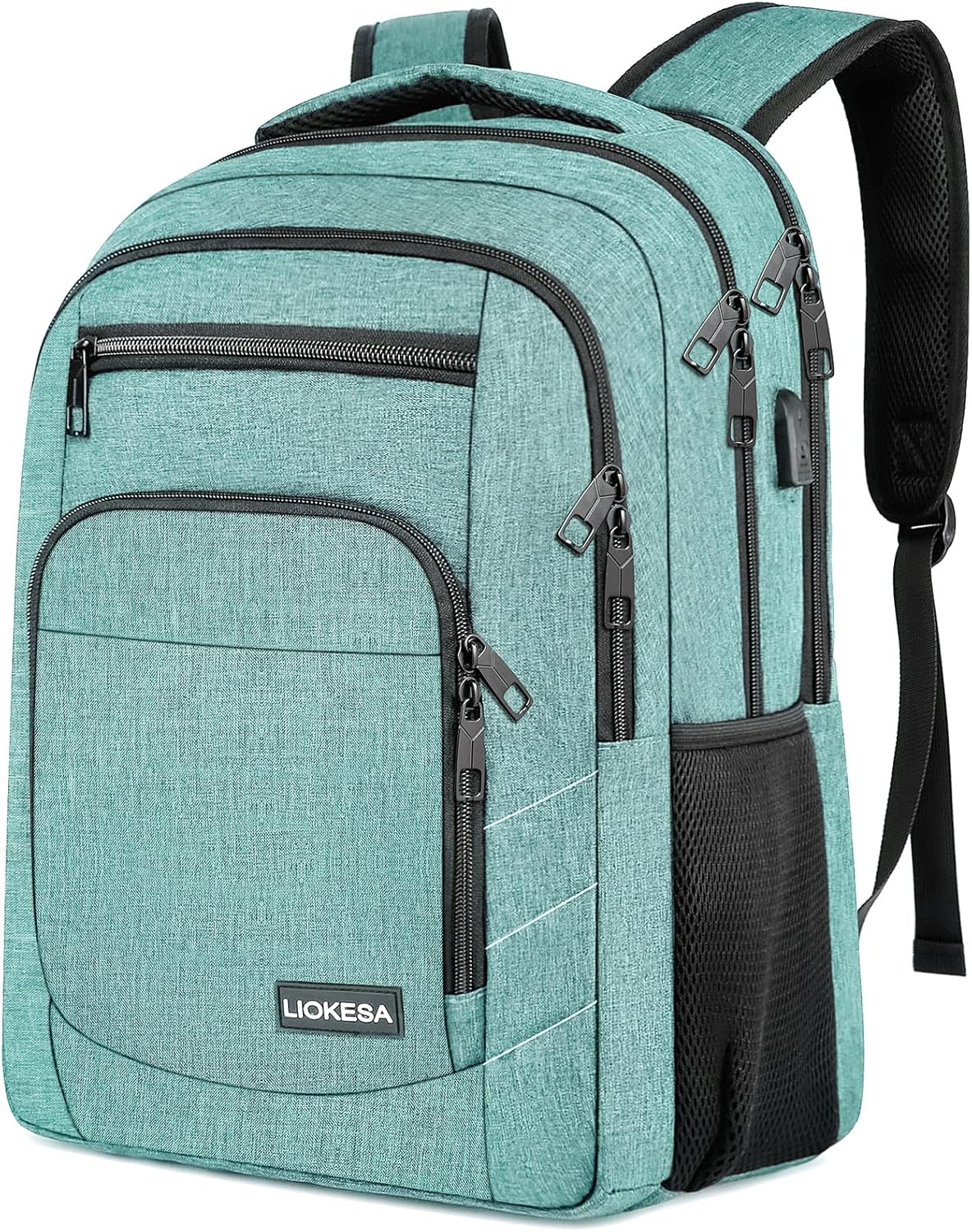 Laptop Backpack, 17.3 Inch Large School Backpacks with USB Charging Port, Anti Theft Water Resistant College Computer Bag Daypack for Men Women, Grey - Image 10