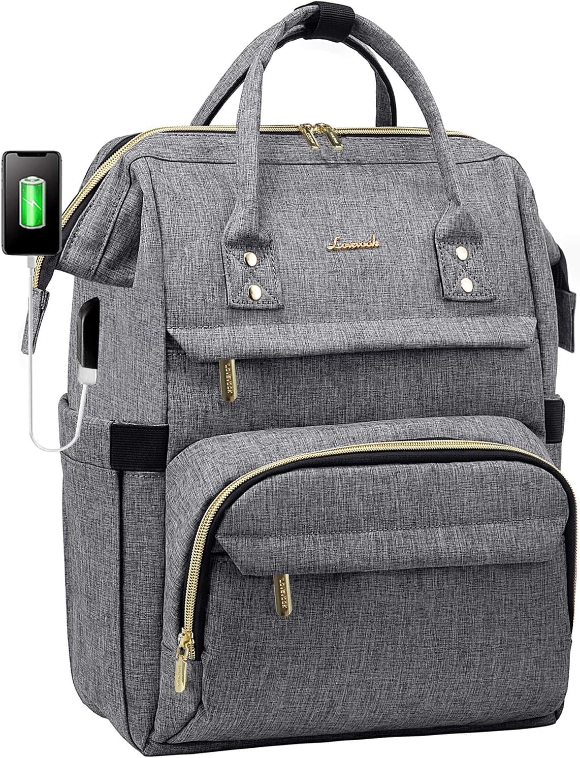 LOVEVOOK Extra Large Laptop Backpack for Women 18 Inch Grey i##e##s: Travel ^^ Womens Work Backpack Purse ^^ Waterproof ^^ Anti-theft ^^ Travel Back Pack ^^ USB Charging Port ^^ College Teacher Nurse :i##e##s
