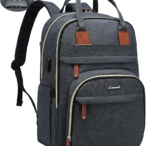 LOVEVOOK Laptop Backpack Purse for Women & Men, Unisex Large Capacity 17 Inch Travel Anti-theft Bag, Work Computer Business Backpack, Casual Hiking Daypack with Lock, Dark Grey