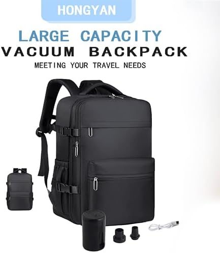 Professional Travel Laptop Backpack, Water-Resistant Nylon, Large Capacity, Multiple Compartments, Business Style (Black) - Image 5